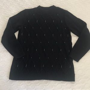 Karen Scott black mock neck sweater M
